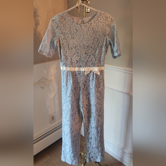 Girls stunning Janie and Jack lace  jumpsuit size 12 - Picture 6 of 8